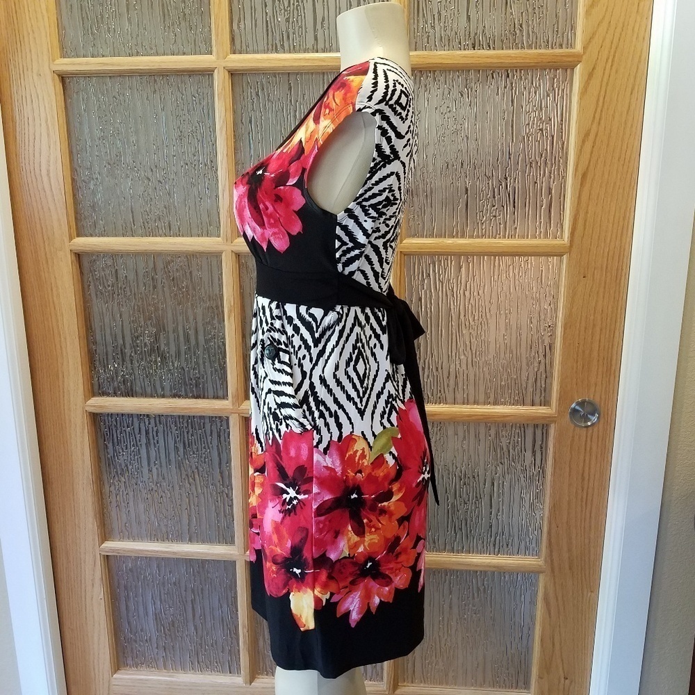 Sweet Storm Bold Floral Tie-Back Dress